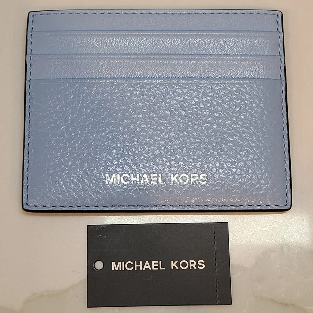 NWT Michael Kors Light Sky Tall Card Case